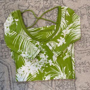 Hollister Green and White Backless Cover Up Dress